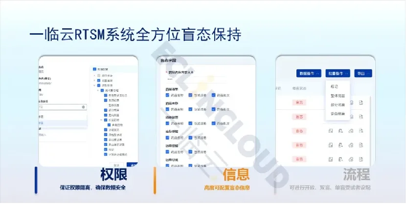 RTSM设盲中的权限、信息和流程管理示意图